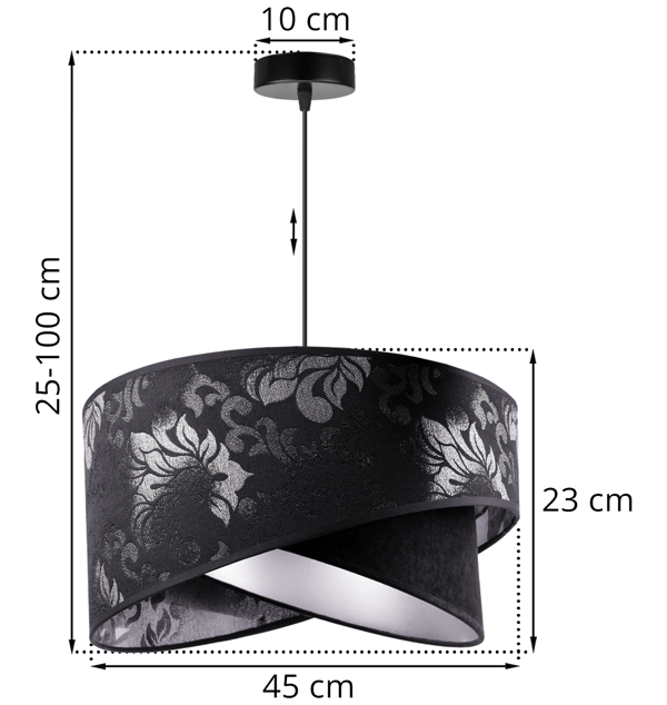 GLAMOUR SORT HÆNGENDE LOFTSLAMPE LYKRONE