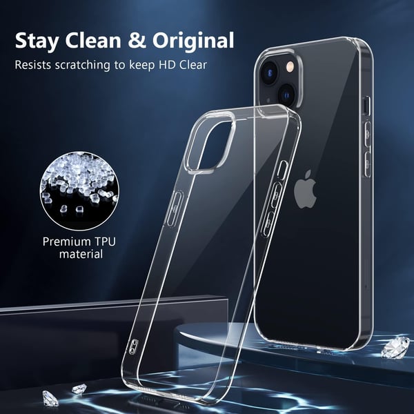 Skal till Apple iPhone 14 i transparent och härdat glas, 3 delar