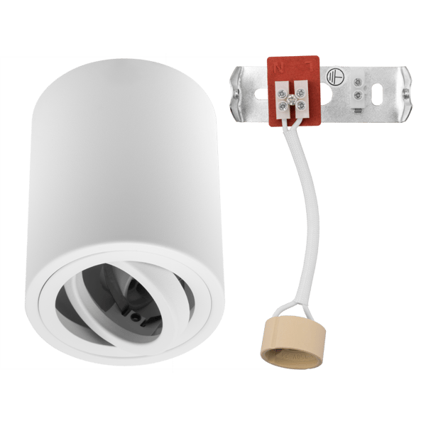 Påbygningsmonteret HALOGEN Spot Tube Flytbar Armatur LUNDO GU10 LUMILED Rund Hvid 80mm