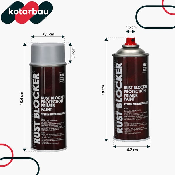 KOTARBAU® Rostsprøjtemaling til metalindhegning og portaler lysegrå RAL 7035 400 ml