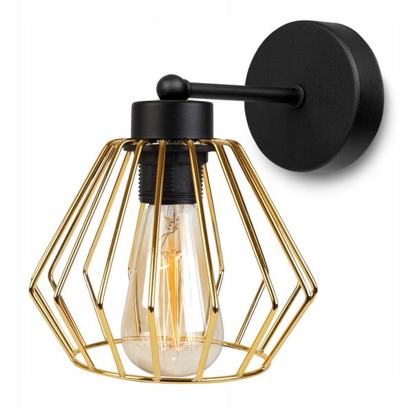 ELEGANT RETRO VÆGLAMPE MED TRÅD GULD LOFT