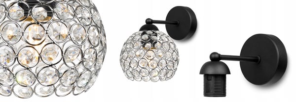 MODERNE KNÆKKE LAMPE ELEGANT KRYSTALLER KROM