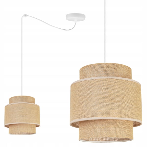 Hængende lampe, loftslysekrone, lampeskærm, boho juta