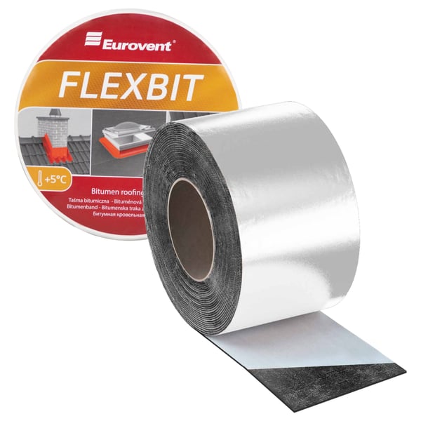 Bituminøs flexbit-tape 100 mm x 10 m aluminium