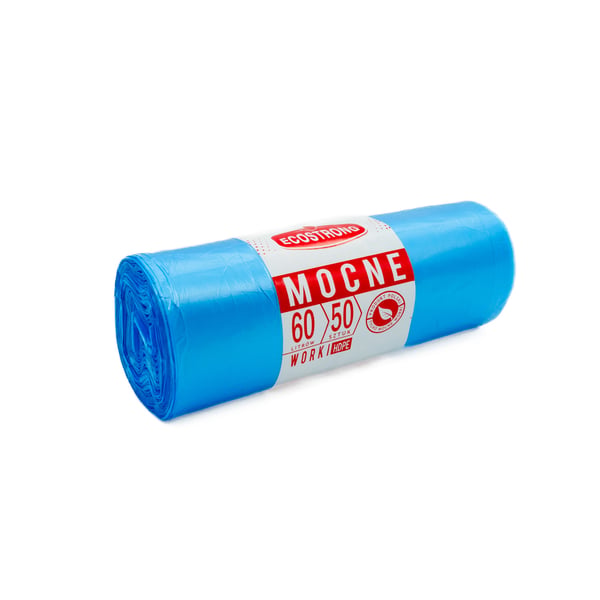 Affaldsposer 60l blå HDPE 50 stk.