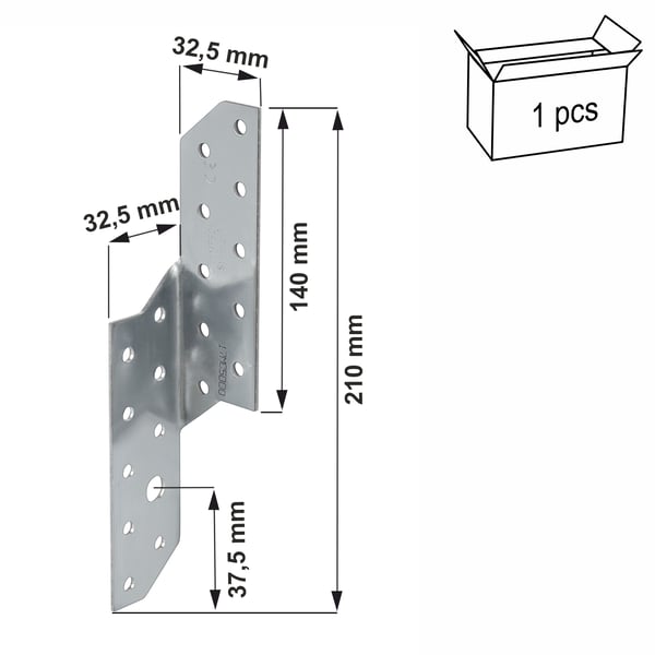 Spær-åse-forbindelse SPF210L 210mm Venstre