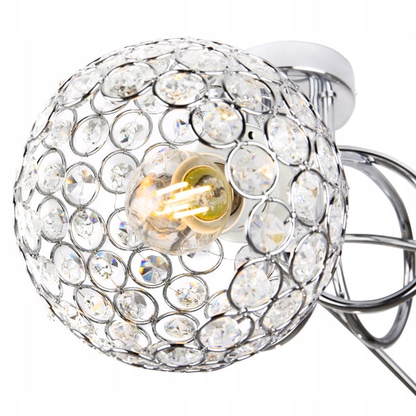 LOFTSLAMPE HÆNGELYSEKRONE KRYSTAL KROM LED