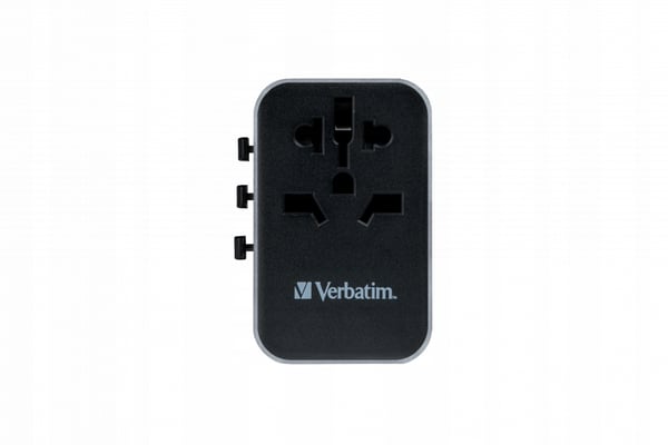 Verbatim UTA-04 globaali matkasovitin 1xUSB-C PD 61W QC 18W, 1xUSB-C 12W, 3xUSB-A 12W