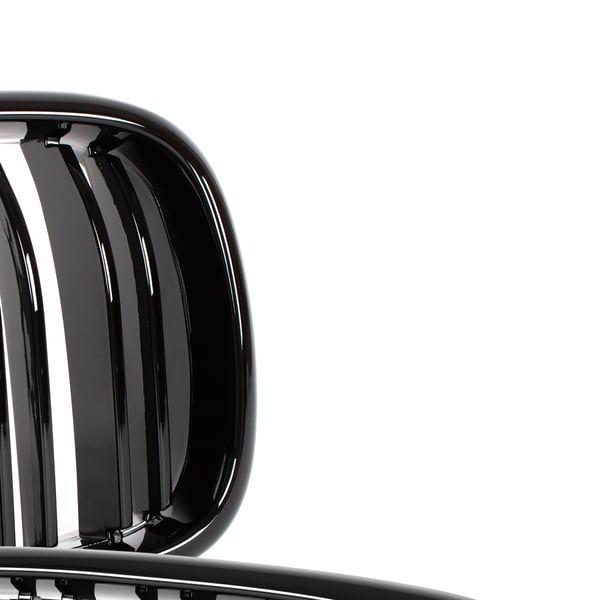 BMW 5 E39 95-03 SEDAN / KOMBI gitter mellem forlygterne (nyrerne) venstre + højre sæt SORT GLOSSY DOBBELT BAR