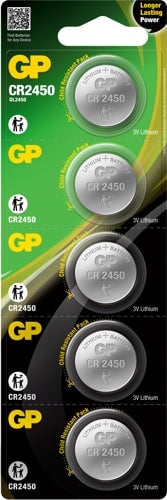 LITIUMKNAPPBATTERI 3V CR2450 - 5,0 ST - GP CR2450-U5