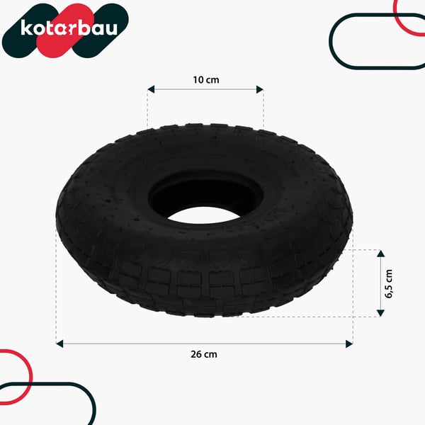 Kotarbau® Varastoautojen renkaan kulutuspinta 3.50-4 4pr