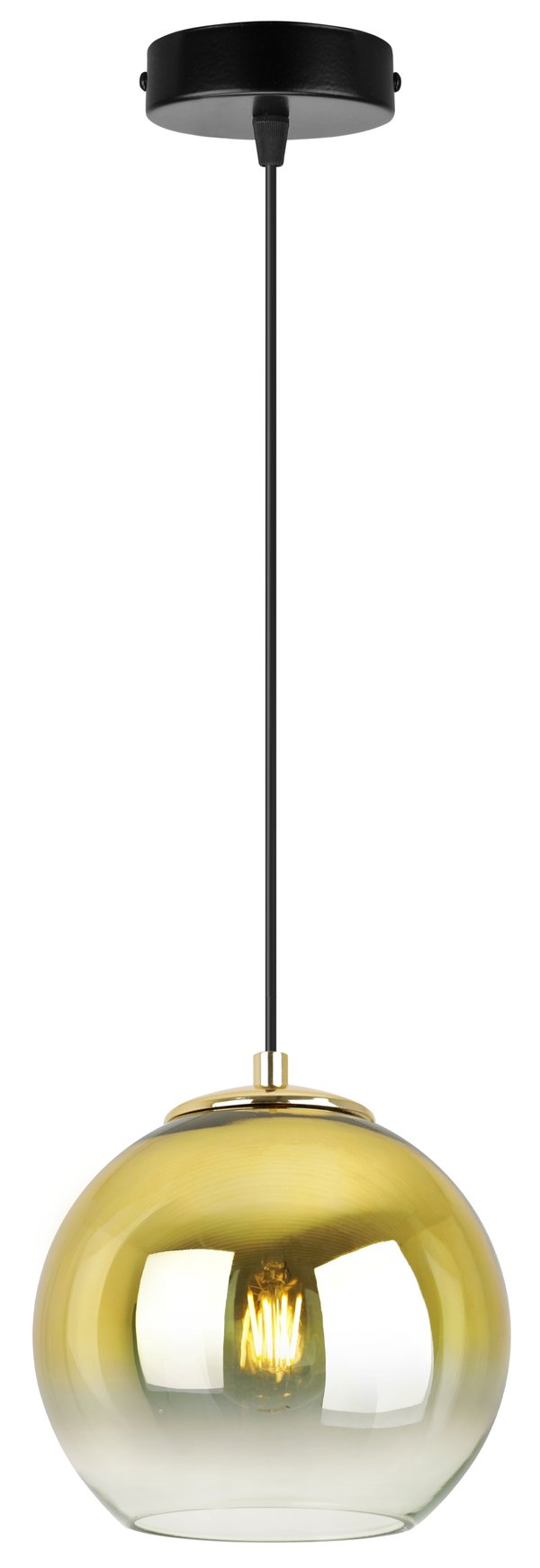 Hængende loftslampe med gylden lampeskærm 15 cm