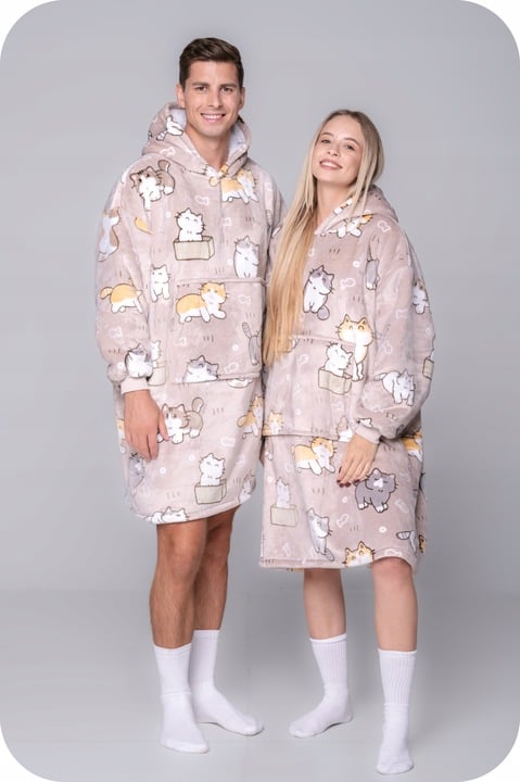 KITTY filttröja stor storlek varm tjock 2i1 XXL luddig