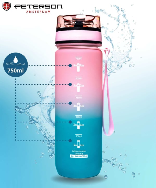 750 ml flaska PTN HY-001-750-9508 Rosa-Blå