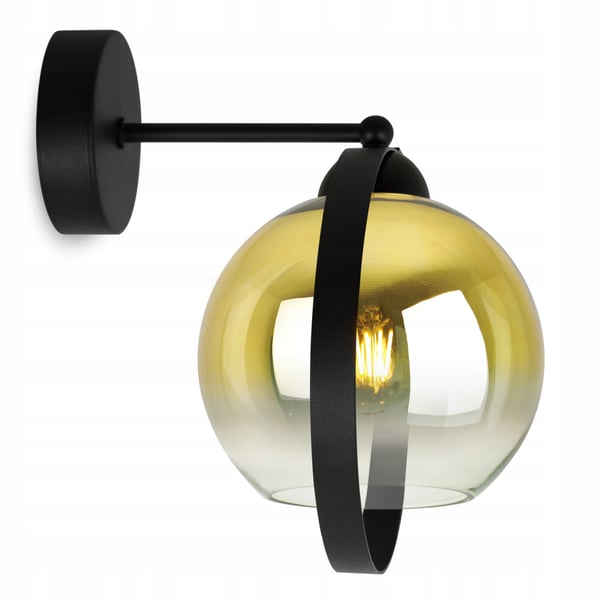 VÆGLAMPE LOFTSLAMPE MED GYLDEN LED-LAMPESKÆRM 15 CM
