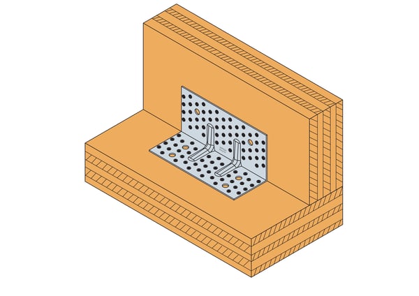 Vahvistettu kulmaliitin (CLT) ABR255 120x100x255x3mm