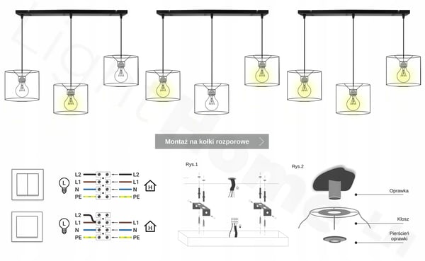 Hængende lampe, loftslysekrone, lampeskærm, boho juta