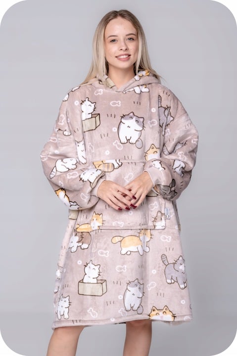 KITTY filttröja stor storlek varm tjock 2i1 XXL luddig