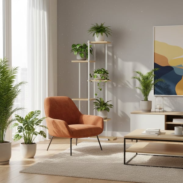 Blomsterstativ, blomsterstativ, metalhylde, moderne hvid