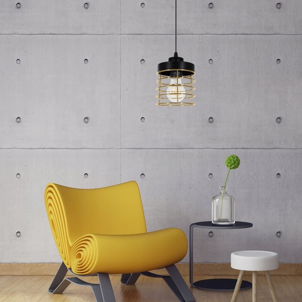LOFTSLAMPE MED LED-LYKRONE MED GYLDEN TRÅD