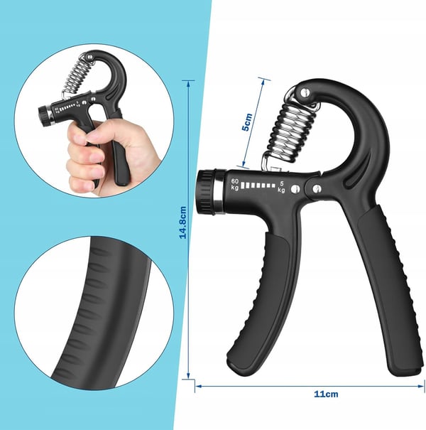 Handträningskläm med justering 5-60 kg - 2 delar