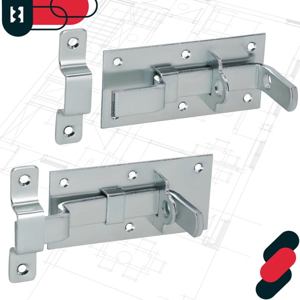 KOTARBAU® Universallåsregel för dörrar och grindar stål 130 mm med hänglås