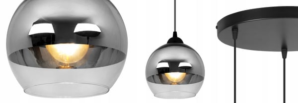 ELEGANT HÆNGELAMPE, GLASLAMPE, KROM LED