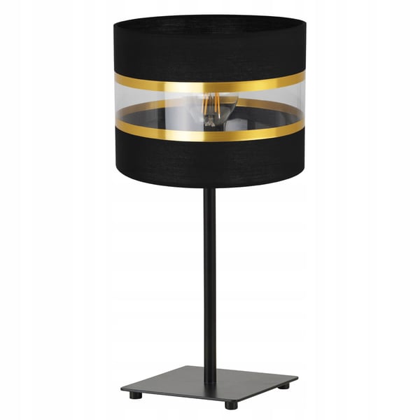 NATBORDLAMPE, ELEGANT GYLDET LAMPESKÆRM, 20 CM