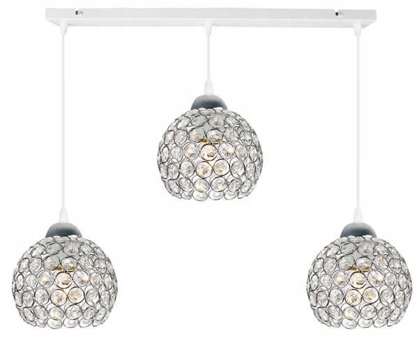 Kromhængende lampe med LED-krystal til loftet