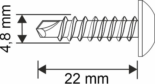 Selvskærende skruer GT3 PH 4,8x22mm RAL 8017