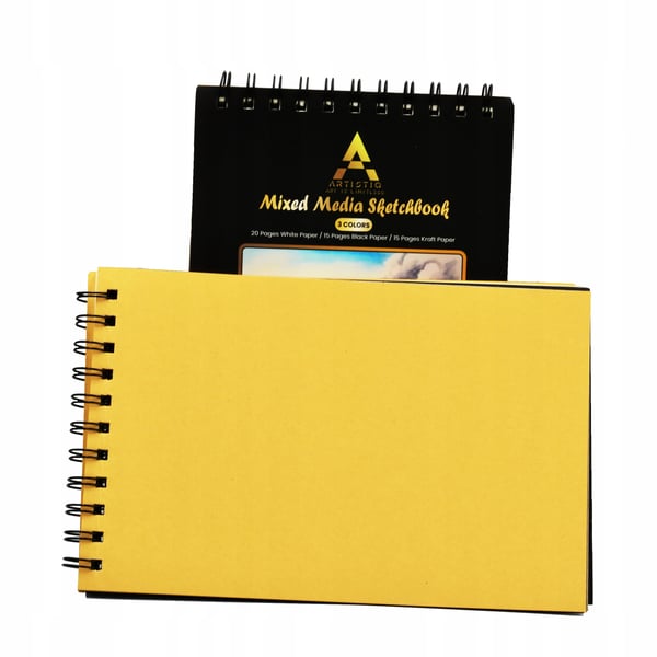 Artistiq spiralbind notesbog A5 50 ark 3-farver 120 g/m2