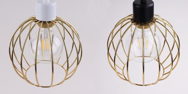 Lofthængende lampe med lysekrone i gylden edderkop-stil