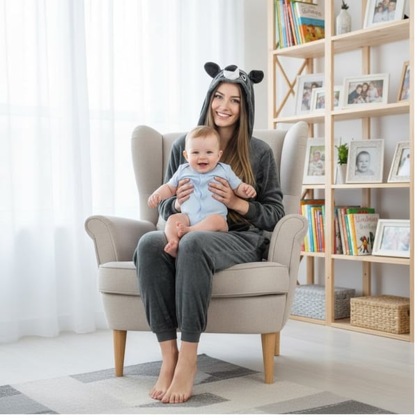 Varm herre kigurumi pyjamas onesie vaskebjørn heldragt med lynlås s Grå vaskebjørn onesie kostume - S