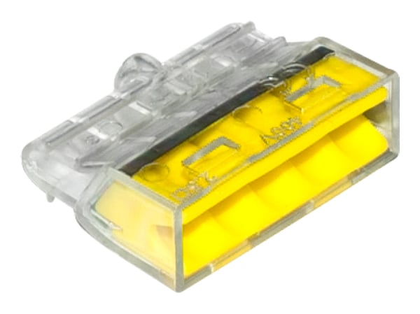 PIKALIITIN 5*0.5-2.5MM2 LÄPINÄKYVÄ/KELTAINEN 10 KPL - E-650-0250