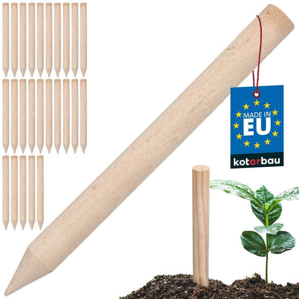 KOTARBAU® geodetiska träpåkar i bok för tomater, grönsaker, träd, 30 cm, 25-pack