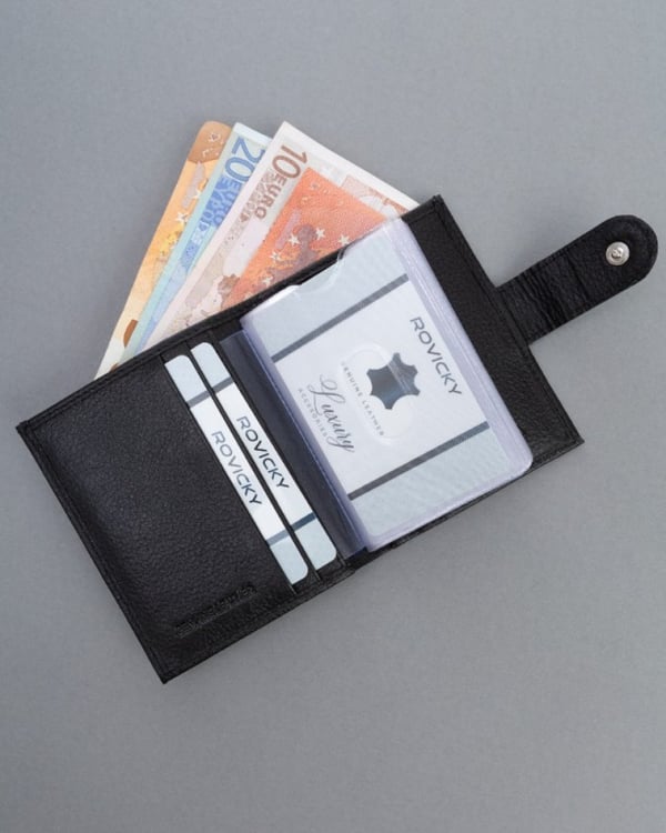 Läderfodral för kort TW-04-PDM-BP-9083 Svart