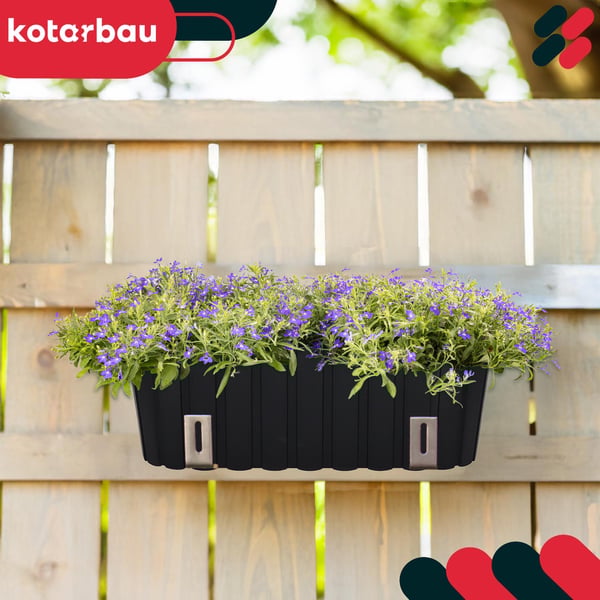 Blomkruka för blommor och örter antracit 40 cm 2 st
