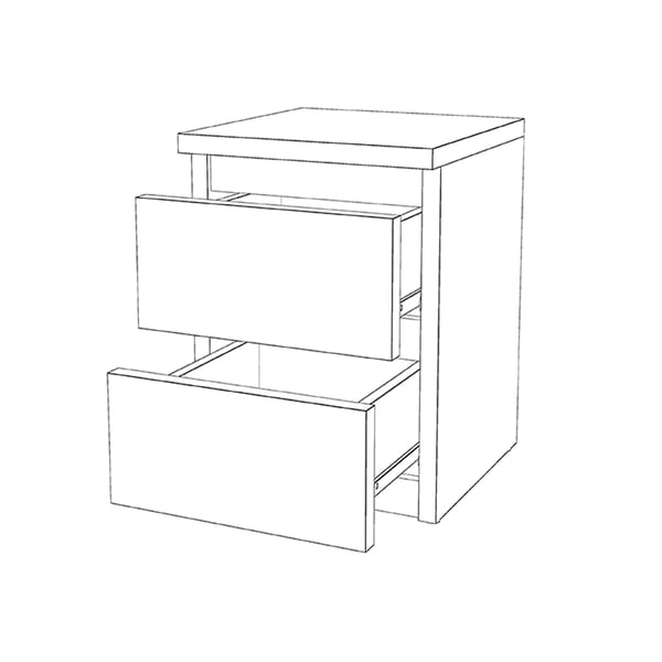 Sort sengebord 30 CM 2S Soveværelsesmøbel Nakastlik Loft