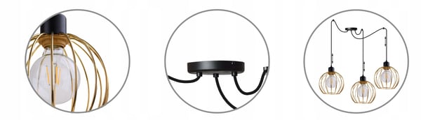 Lofthængende lampe med lysekrone i gylden edderkop-stil