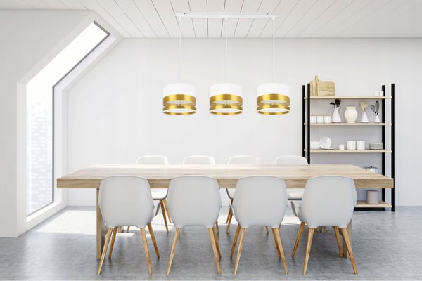 MODERNE LOFTHÆNGELAMPE, GYLDEN LAMPESKÆRM, LED