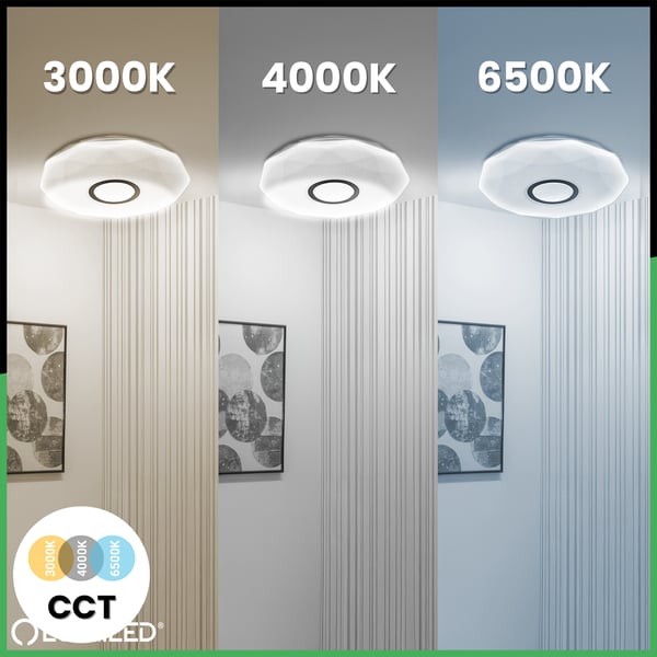 WESTA 48W CCT Hvid Rund LED Loftlampe, Påbygningsmonteret, 40cm + LUMILED Fjernbetjening