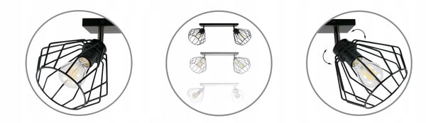 Lofthængende lampe med tråd og LED-loftlampe