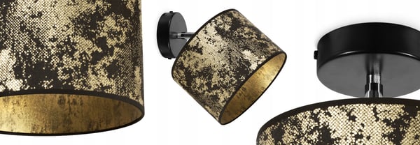 Loftshængende lampe, væglampe, lampeskærm, guldmønster
