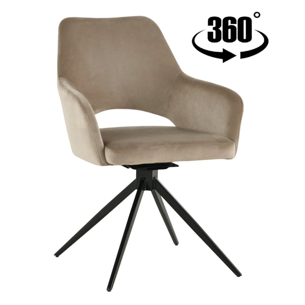 ERIM sammet beige svängbar stol