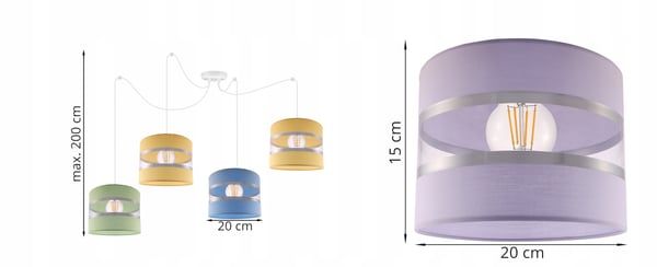 Lofthængende lampe med loftskrone og edderkopskærm