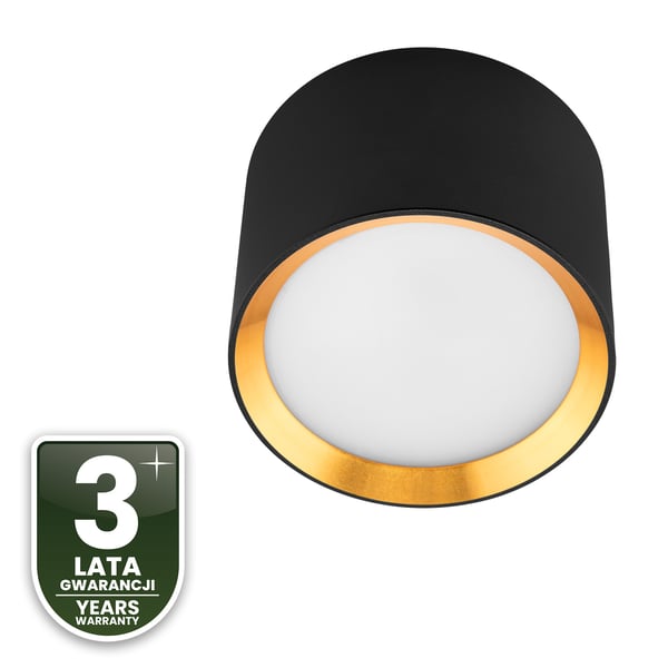 HALOGEENI-valaisin, pinta-asennettava, SUNLA Tuba Gx53 LED-kohdevalaisin, kattovalaisin, sylinteri, musta ja kulta, LUMILED