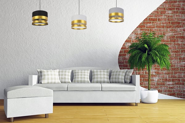 ELEGANT LOFTHÆNGELAMPE MED GYLDET LED-SKÆRM