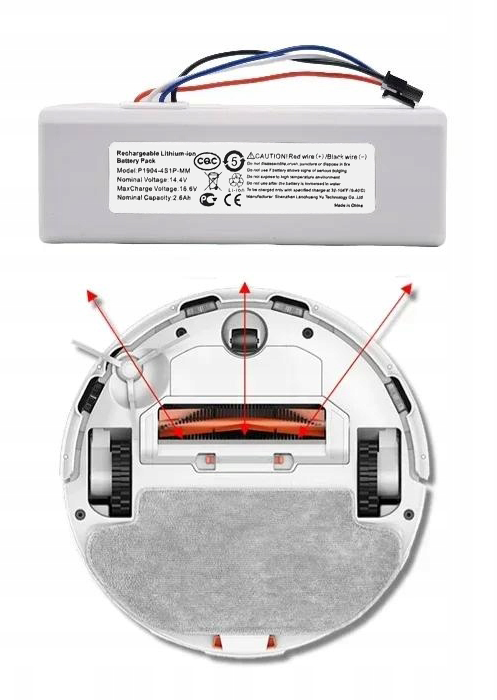 Ladattava akku Xiaomi Mi Robot -imuriin 1C Mijia 1C 14.4V 2600mAh