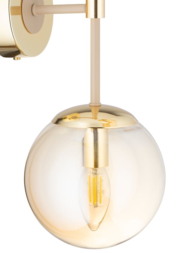 Jacob Beige Glasvägglampa 2xE27