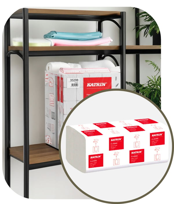 Katrin Classic 2-pak håndklæder, 4000 stk., hvid, handypack